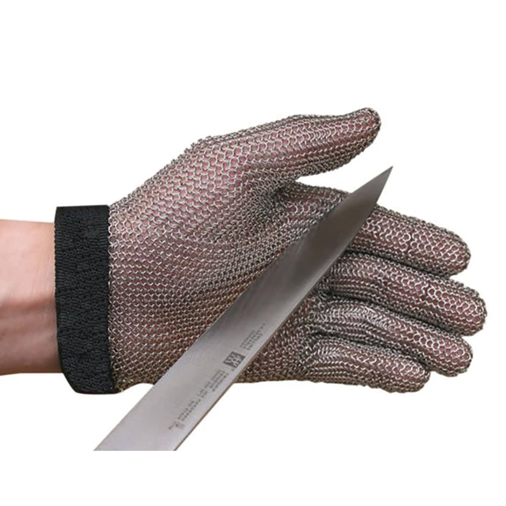 San Jamar MGA515L Large Cut Resistant Glove - Stainless Steel, Blue Wrist Band