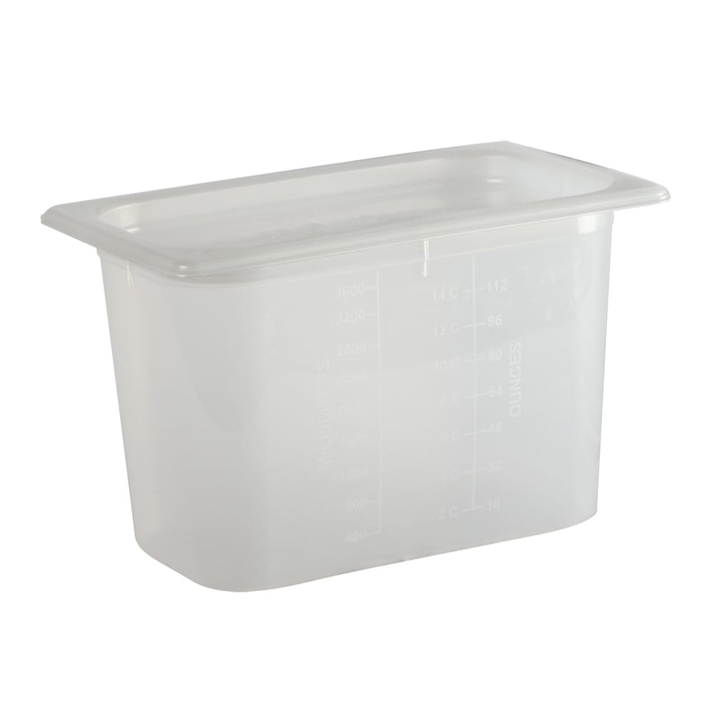 San Jamar MP14 1/4 Size ModPan Food Pan w/ Lid - Stackable, Polypropylene, Clear