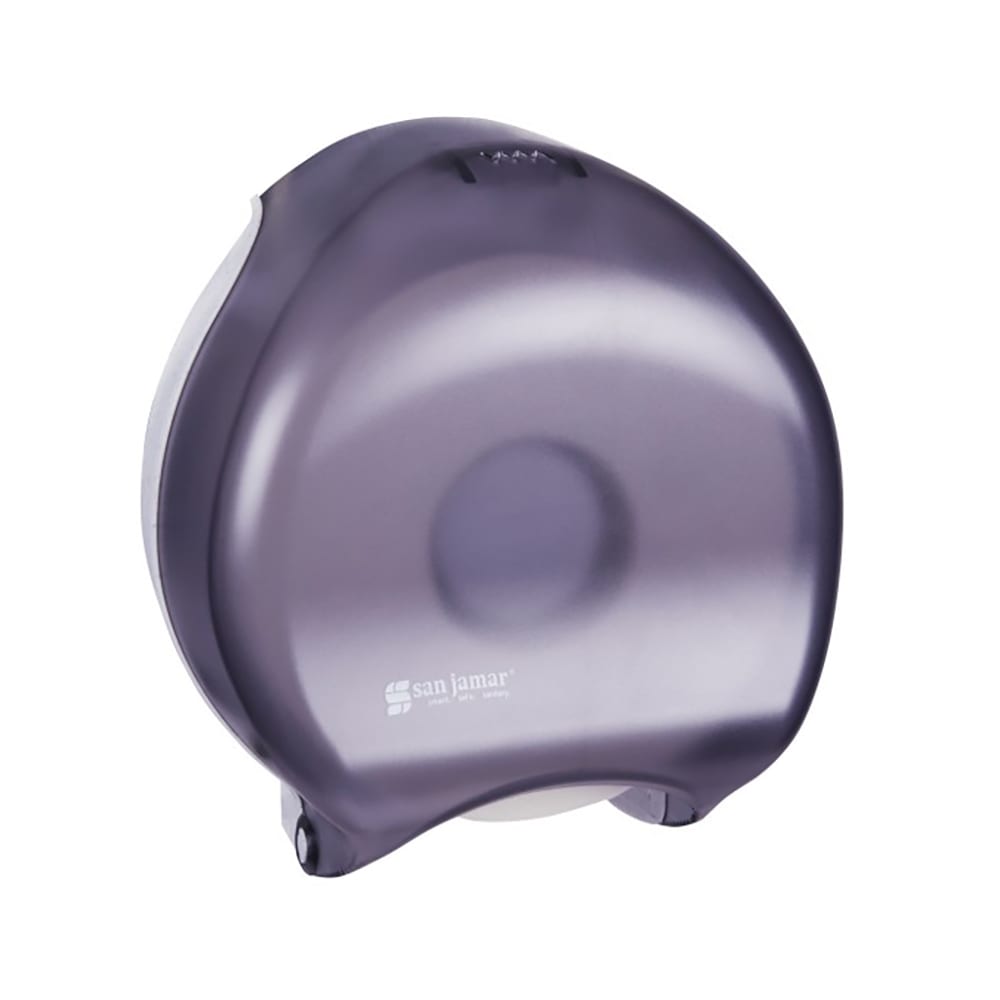 San Jamar R2000TBK 9" Single Jumbo Toilet Tissue Dispenser, Classic, Transparent Black