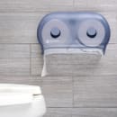 San Jamar R3600TBL Classic Versatwin Bath Tissue Dispenser, (2) 5 1/2" Rolls, Trans Arctic Blue thumbnail 5