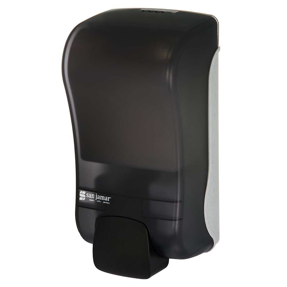 San Jamar S1300TBK 1300 mL Wall-Mount Soap Dispenser - Manual, Black Pearl