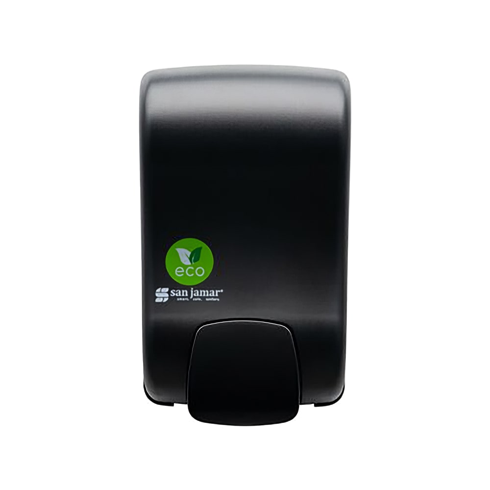 San Jamar S900REBK 30 1/2 oz Wall Mount Manual Liquid Hand Soap/Sanitizer Dispenser - ABS, Black