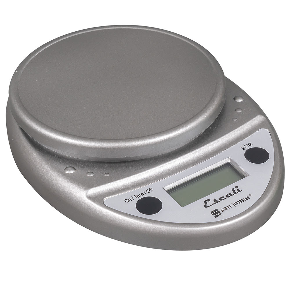San Jamar SCDG11M Escali 11 lb Round Digital Scale - 8 1/2" x 6", Metallic