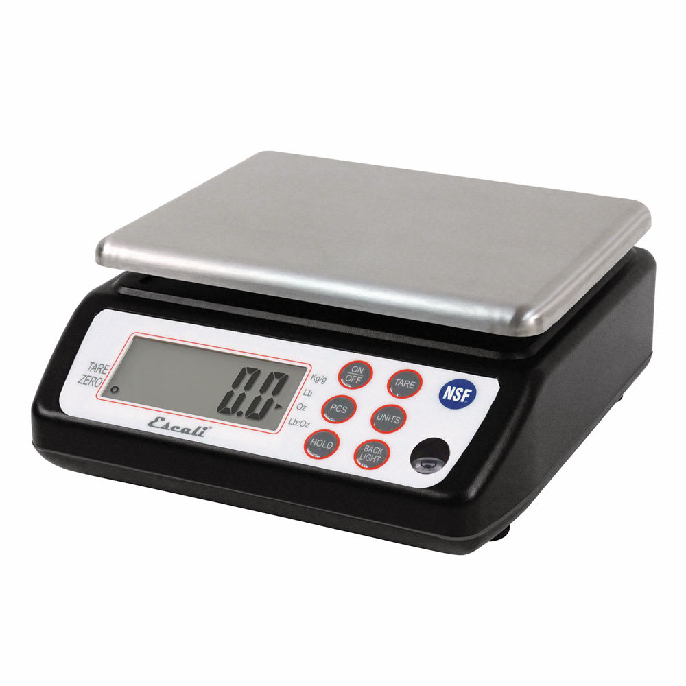 San Jamar SCDG33BK 33 lb Square Digital Scale - 8 1/2" x 8 1/2", Stainless