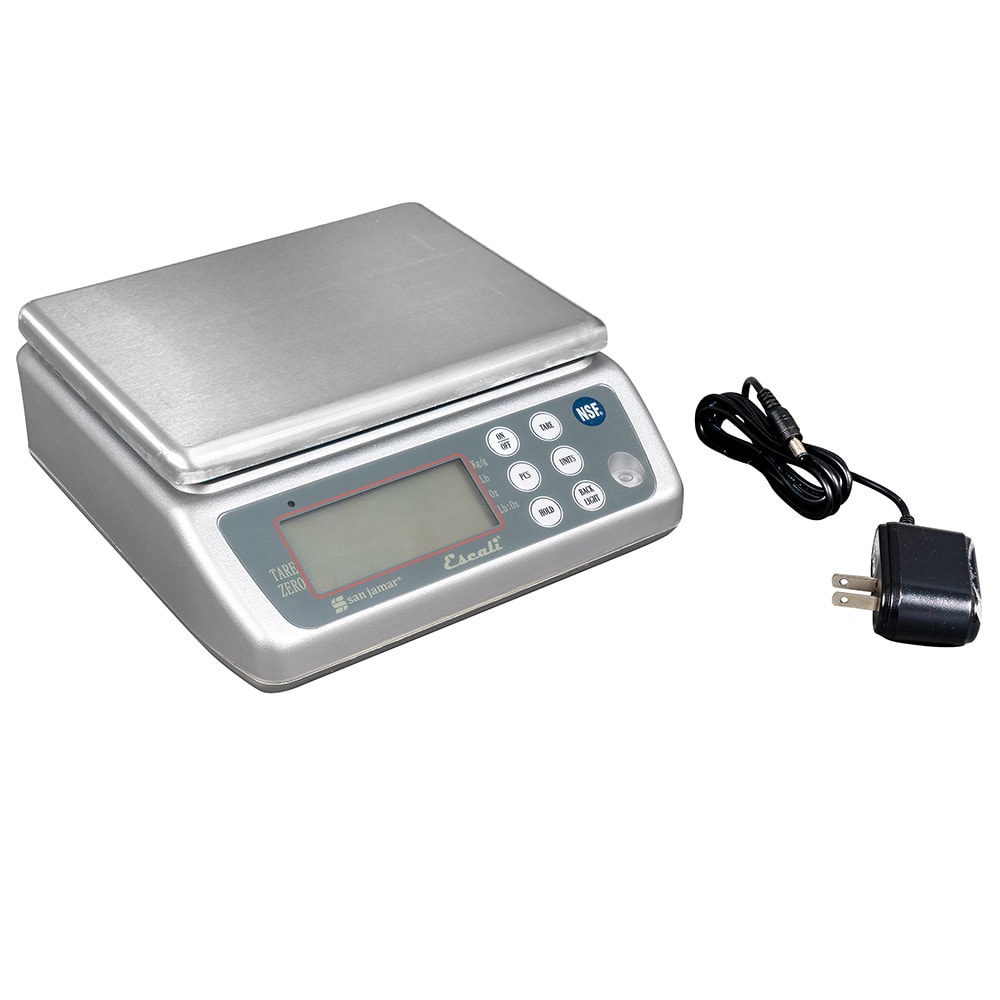 San Jamar SCDG33WD 33 lb Rectagular Wash Down Digital Scale - 8 1/4" x 8 1/2", Stainless