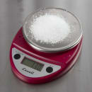 San Jamar SCDGP11RD Escali 11 lb Round Digital Scale w/ Removable Platform - 6" x 8 1/2", Warm Red thumbnail 5