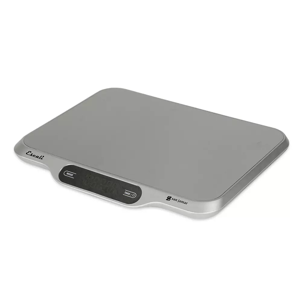 San Jamar SCDGSL33 33 lb Rectangular Wash Down Digital Scale - 12 3/5" x 10", Stainless
