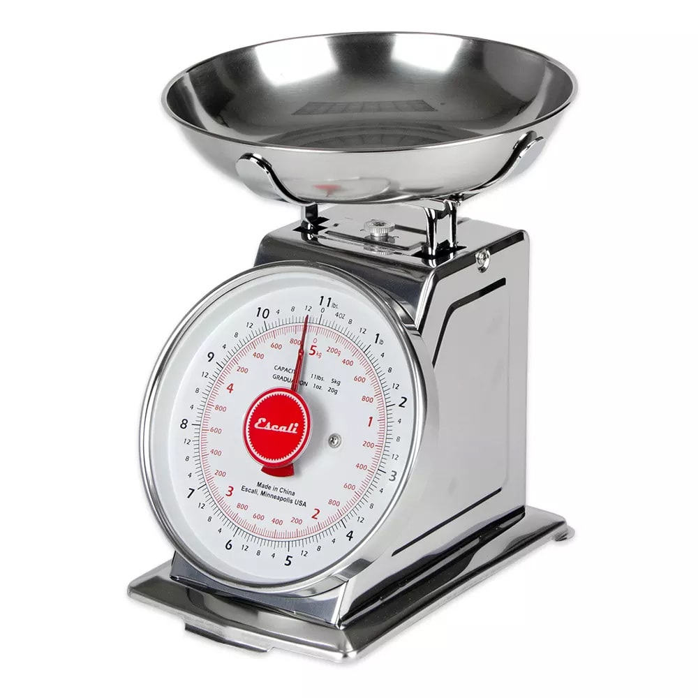 San Jamar SCDLB11 Escali 11 lb Dial Scale w/ Removable Bowl - 6" x 6", Stainless