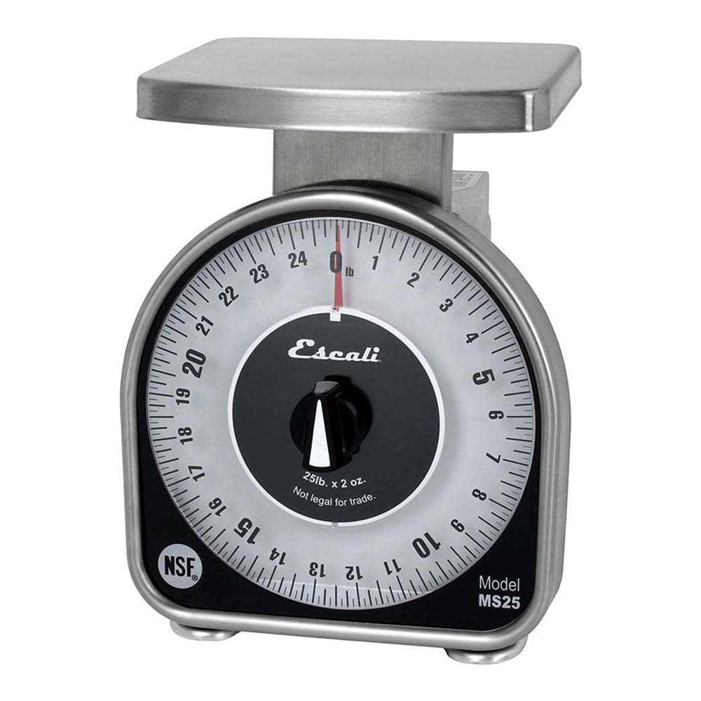 San Jamar SCMDL25 25 lb Dial Scale - 6" x 4 5/8", Stainless