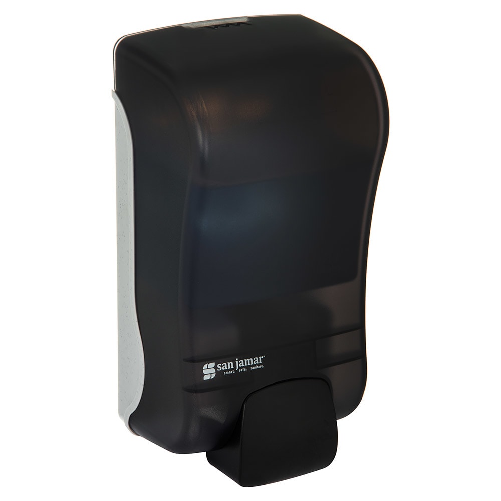 San Jamar SF1300TBK 1300 mL Wall-Mount Foam Soap Dispenser - Manual, Black Pearl