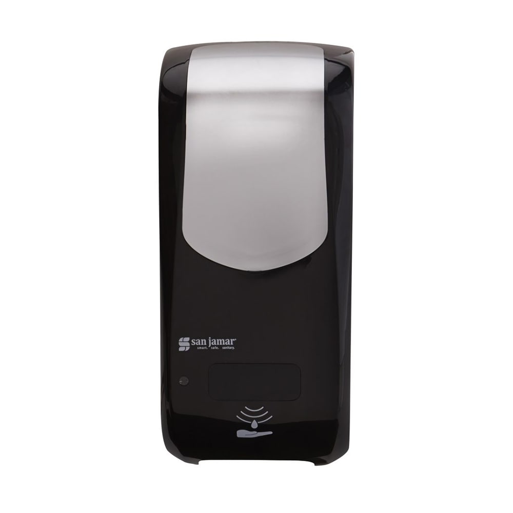San Jamar SHF970BKSS Wall Mount Touch Free Foam Soap Dispenser - 5 3/4" x 12 1/4", Black/Stainless