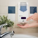 San Jamar SHF970WHCL Wall Mount Touch Free Foam Soap Dispenser - 5 3/4" x 12 1/4", White/Clear thumbnail 6