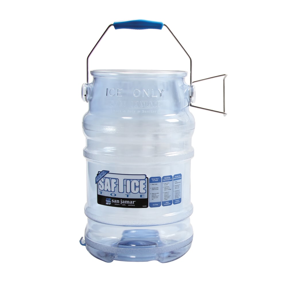 San Jamar SI6000 Round Ice Tote w/ 6 gal Capacity, Clear Blue
