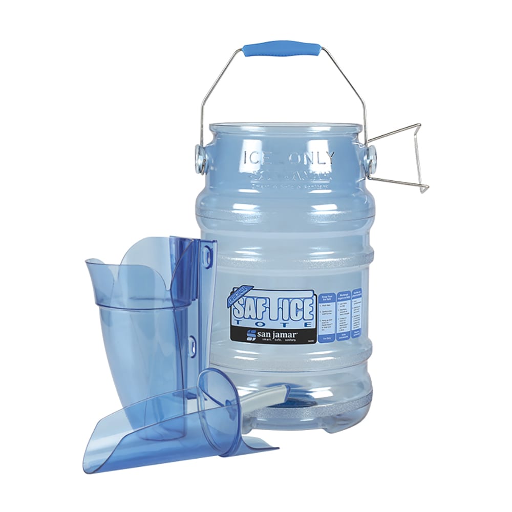 San Jamar SI8500 Round Ice Tote w/ 6 Gallon Capacity, Blue