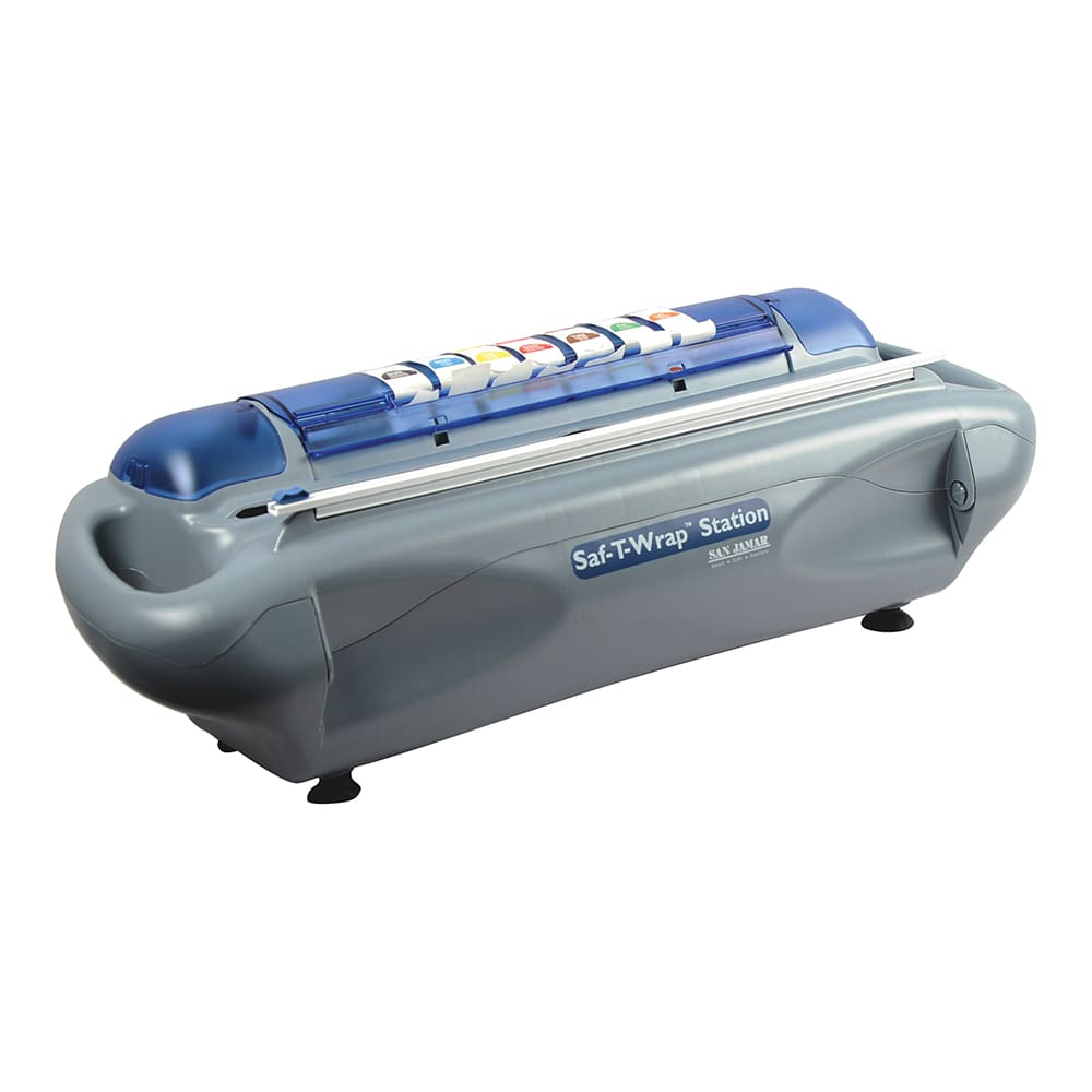 San Jamar SW1218SC Safety Wrap Station Dispenser - Slide Cutter, Holds 12"-18" Film or Foil