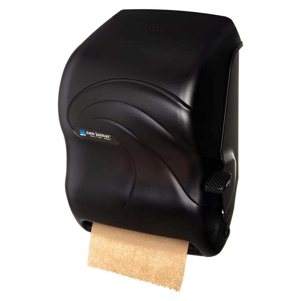 San Jamar T1190TBK Wall Mount Roll Paper Towel Dispenser - Plastic, Black Pearl