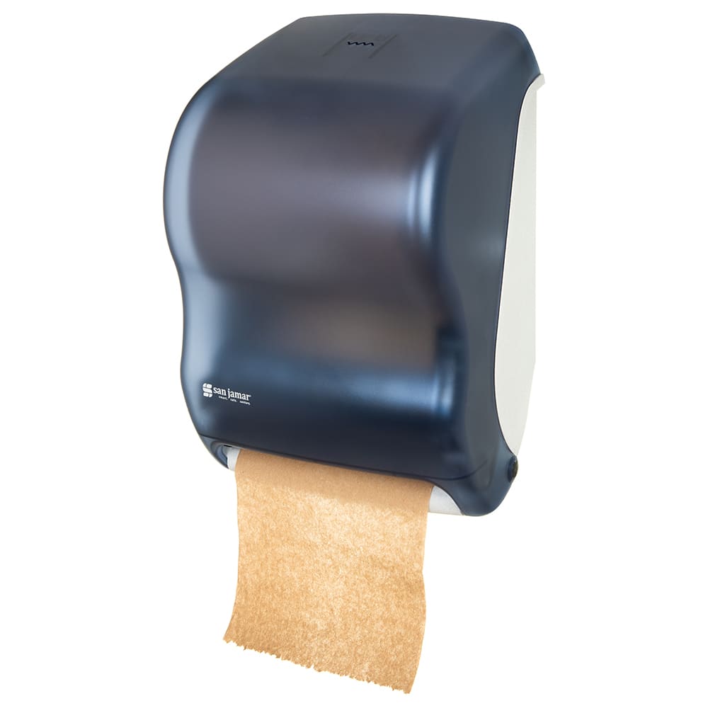 San Jamar T1300TBL Wall Mount Touchless Roll Paper Towel Dispenser - Plastic, Arctic Blue