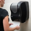 San Jamar T1370BKSS Wall Mount Touchless Roll Paper Towel Dispenser - Plastic, Black/Stainless thumbnail 5