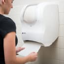 San Jamar T1370WHCL Wall Mount Touchless Roll Paper Towel Dispenser - Plastic, White/Clear thumbnail 5