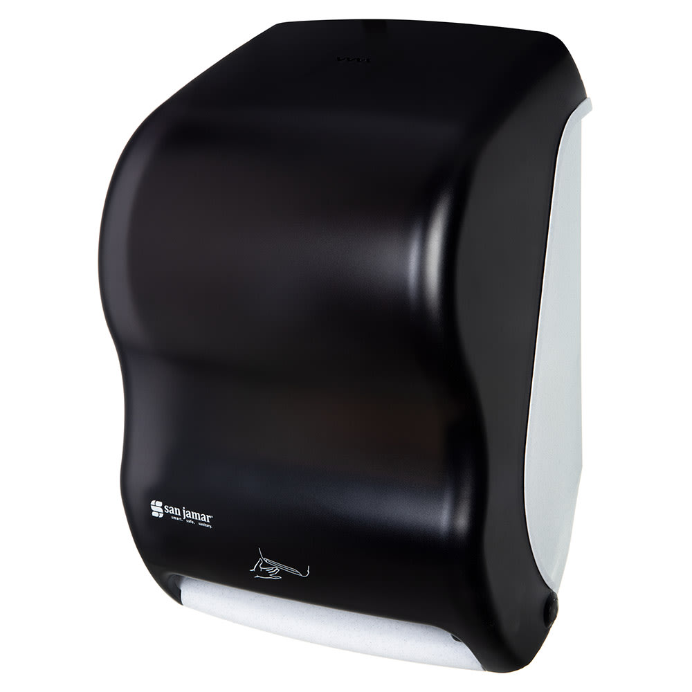 San Jamar T1400TBK Wall Mount Touchless Roll Paper Towel Dispenser - Plastic, Black Pearl