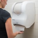 San Jamar T1470WHCL Wall Mount Touchless Roll Paper Towel Dispenser - Plastic, White/Clear thumbnail 5