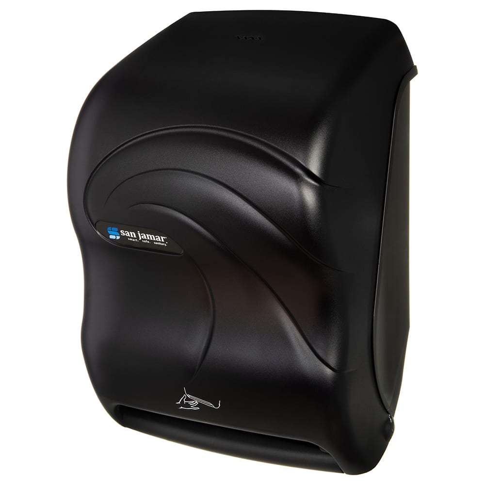 San Jamar T1490TBK Wall Mount Touchless Roll Paper Towel Dispenser - Plastic, Black Pearl