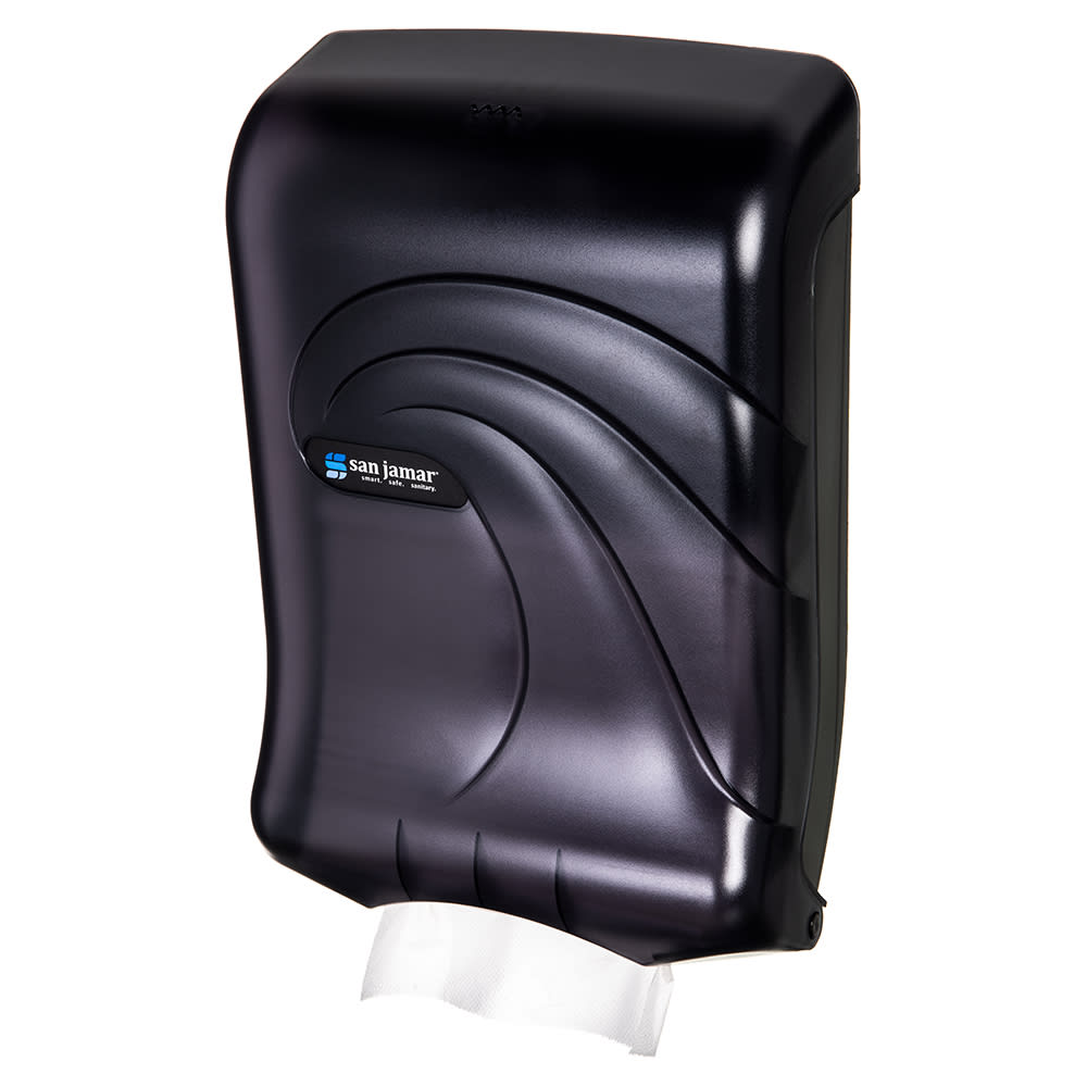 San Jamar T1790TBK Wall Mount Paper Towel Dispenser for C Fold or Multifold - Plastic, Black Pearl