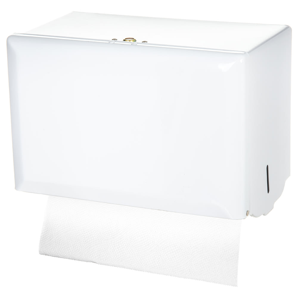 San Jamar T1800WH Wall Mount Paper Towel Dispenser for Singlefold - Steel, White
