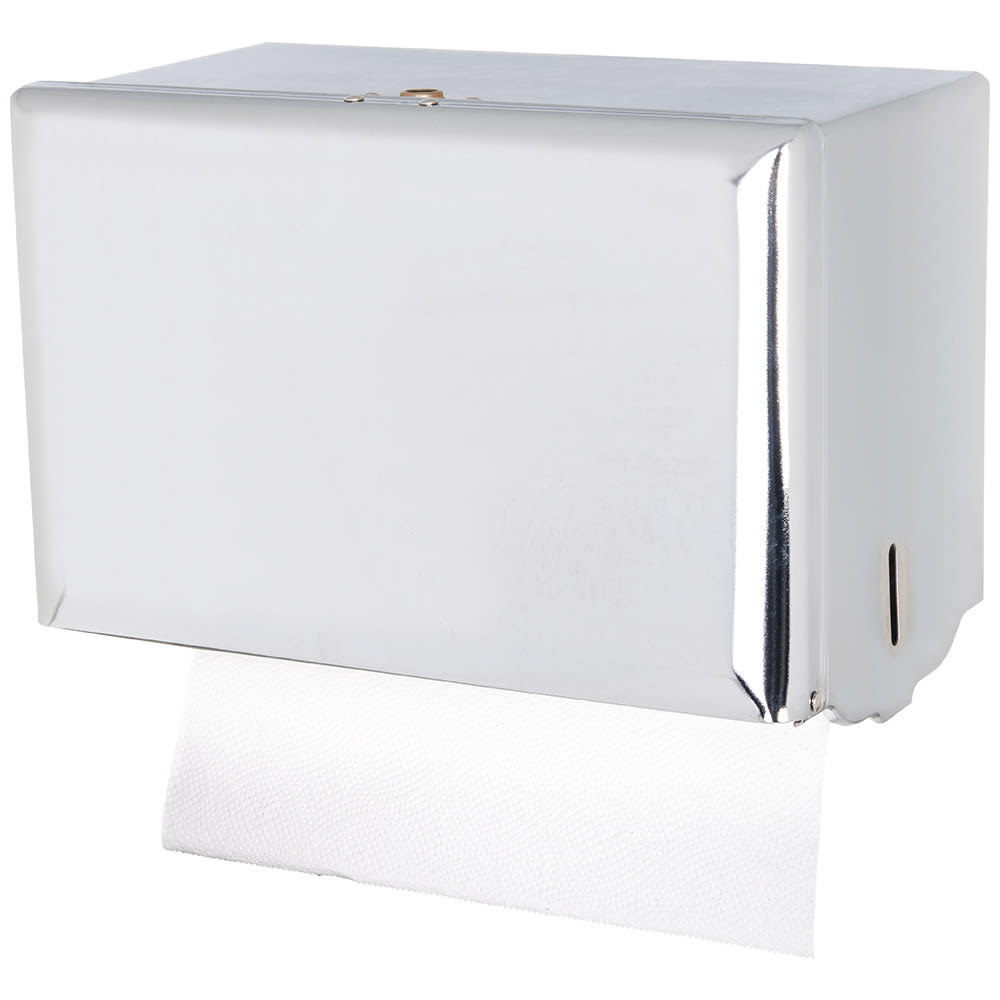 San Jamar T1800XC Wall Mount Paper Towel Dispenser for Singlefold - Steel, Bright Chrome