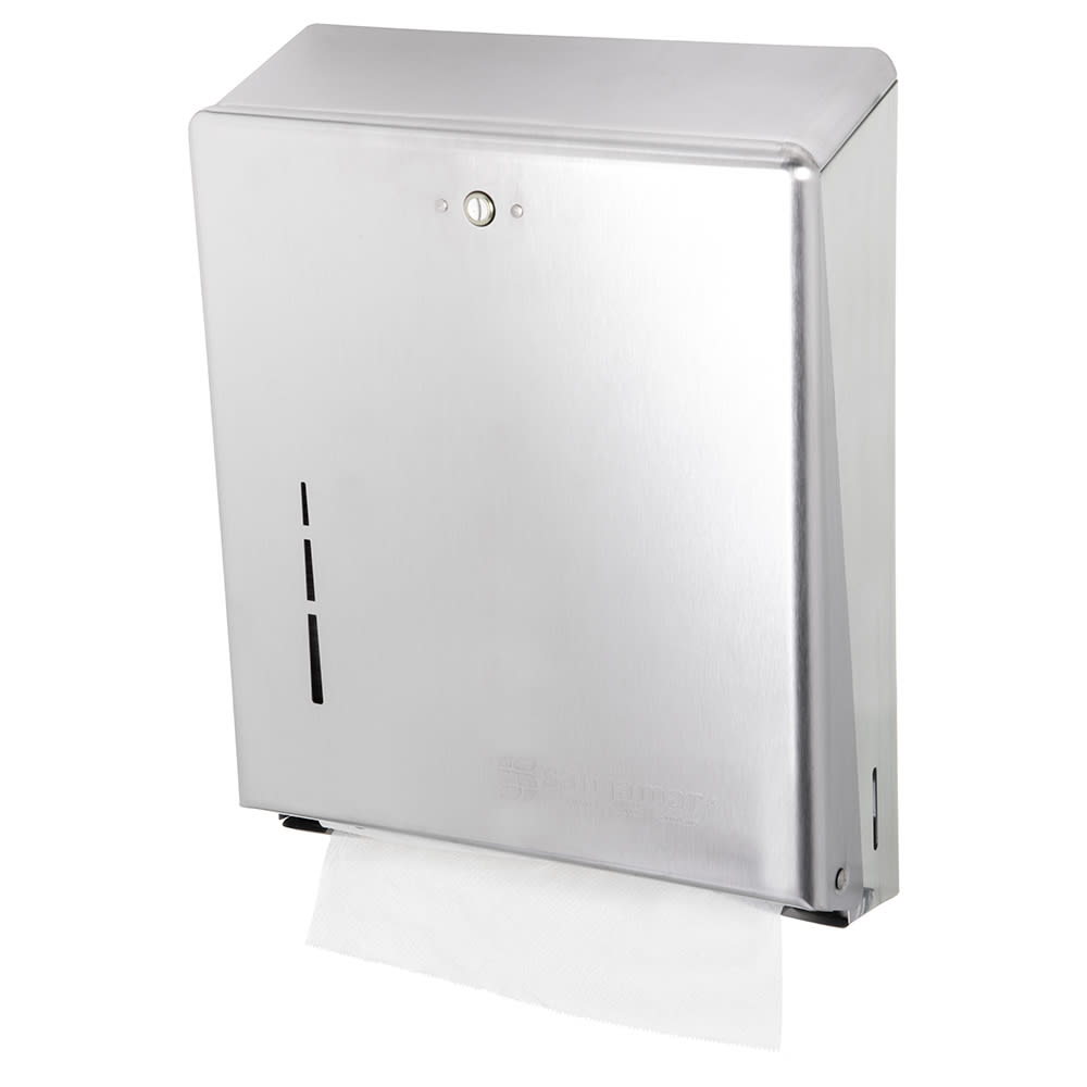 San Jamar T1900SS Wall Mount Paper Towel Dispenser for C Fold or Multifold, Stainless