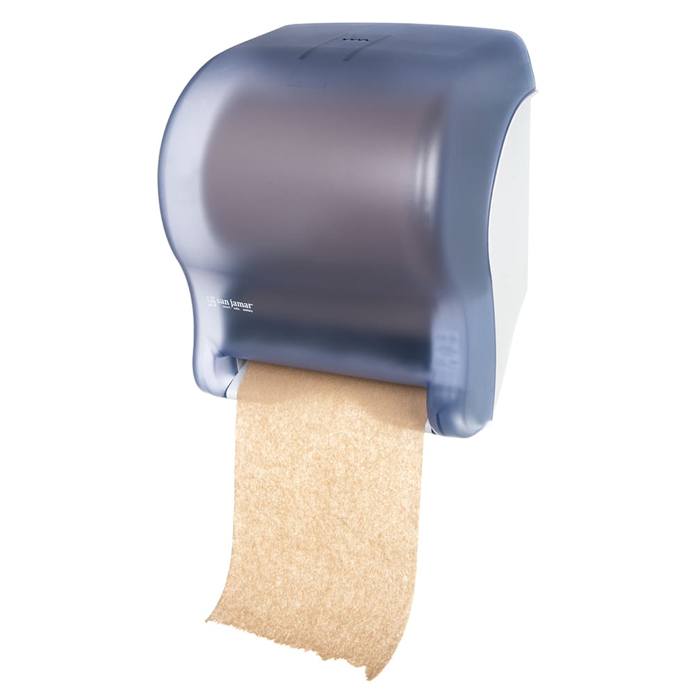 San Jamar T8000TBL Wall Mount Touchless Roll Paper Towel Dispenser - Plastic, Arctic Blue