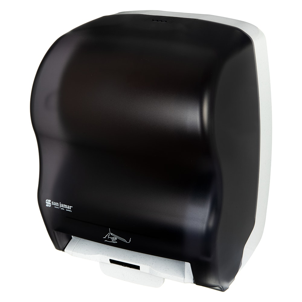 San Jamar T8300TBK Wall Mount Touchless Roll Paper Towel Dispenser - Plastic, Black Pearl