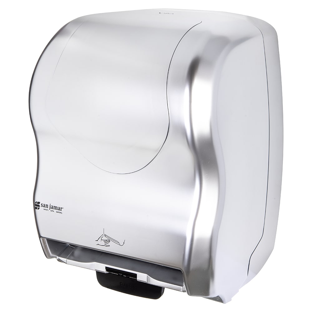 San Jamar T8370SS Wall Mount Touchless Roll Paper Towel Dispenser - Plastic, Stainless