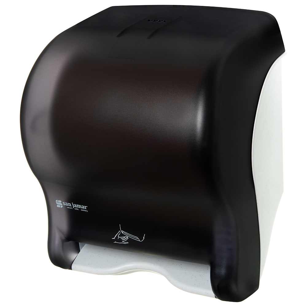 San Jamar T8400TBK Wall Mount Touchless Roll Paper Towel Dispenser - Plastic, Black Pearl