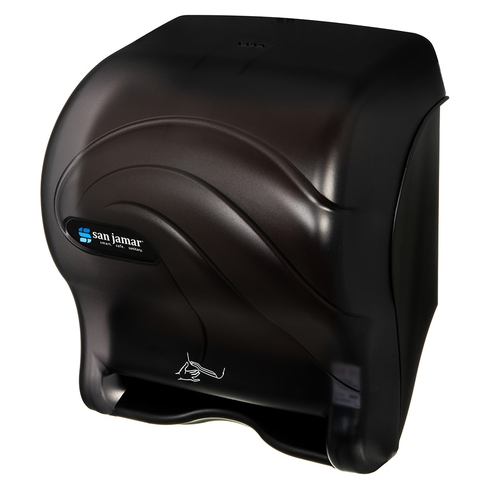 San Jamar T8490TBK Wall Mount Touchless Roll Paper Towel Dispenser - Plastic, Black Pearl