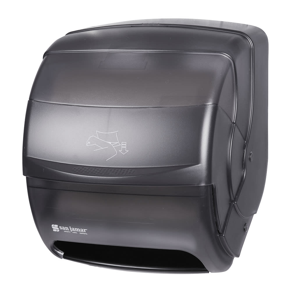 San Jamar T850TBK Wall Mount Roll Paper Towel Dispenser - Plastic, Black Pearl