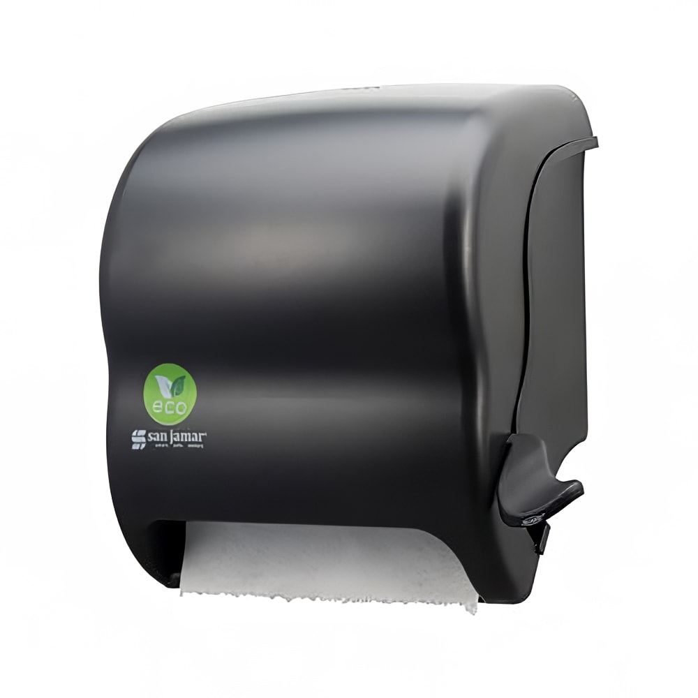 San Jamar T950REBK Wall Mount Roll Paper Towel Dispenser - ABS, Black