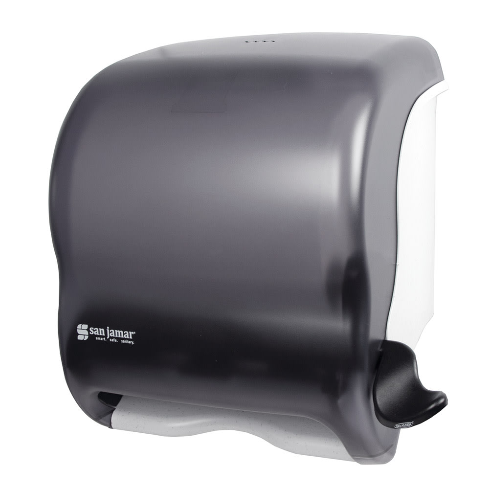 San Jamar T950TBK Wall Mount Roll Paper Towel Dispenser - Plastic, Black Pearl