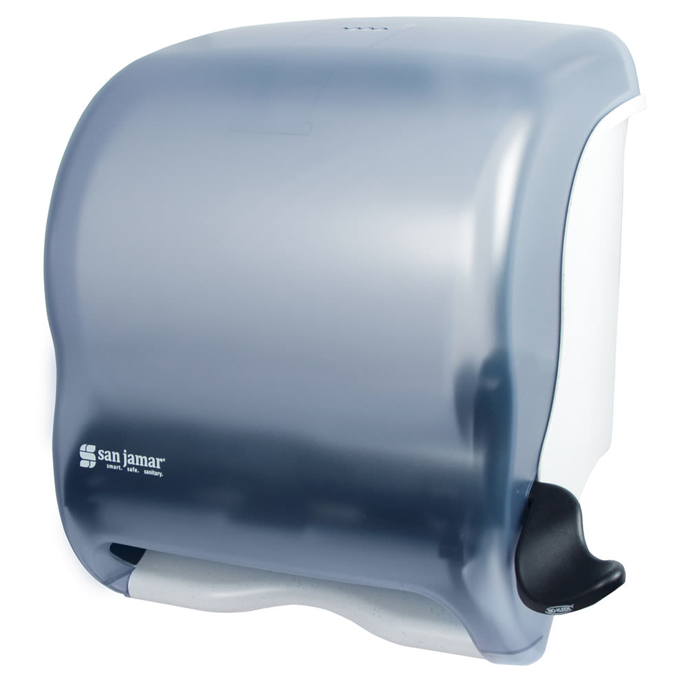 San Jamar T950TBL Wall Mount Roll Paper Towel Dispenser - Plastic, Arctic Blue