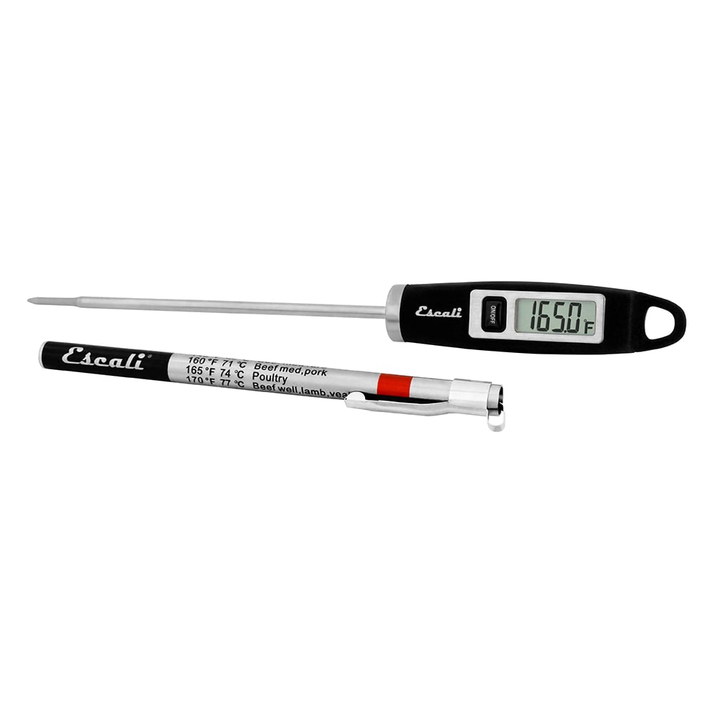 San Jamar THDGBK Escali 4 3/4" Digital Thermometer w/  49° to 392°F Temperature Range, Black