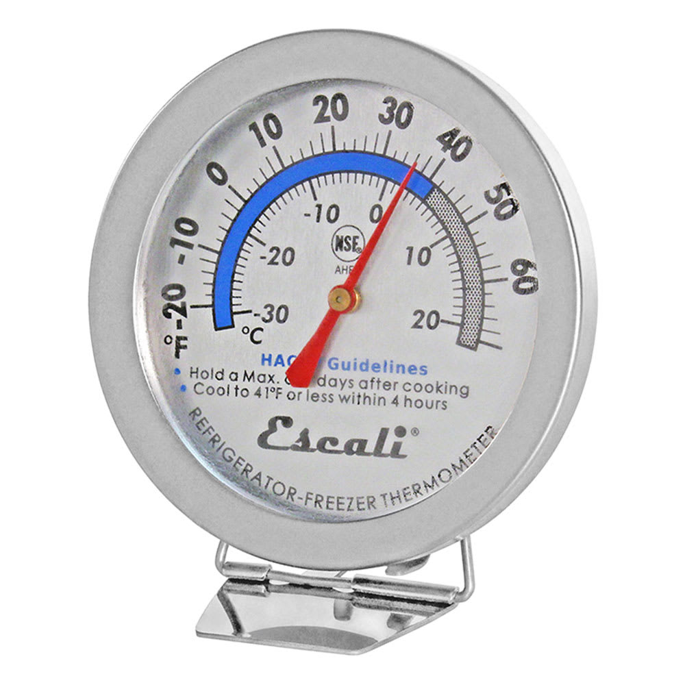 San Jamar THDLRFSS Escali 2 7/8" Dial Refrigerator/Freezer Thermometer w/ 20° to 70°F Temperature Range