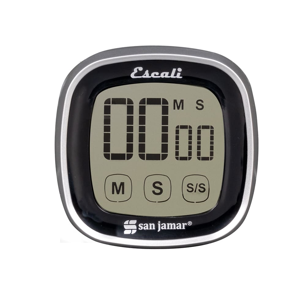 San Jamar TMDGTS Escali Touch-Screen Digital Timer w/ Minute & Second Timing - 3" x 3", Black