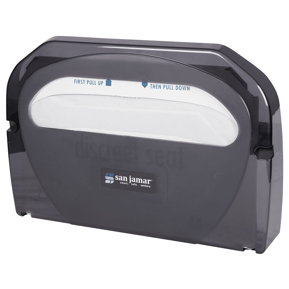 San Jamar TS510TBK Hygienic Toilet Seat Cover Dispensers w/ One At A Time Dispensing, Black Pearl