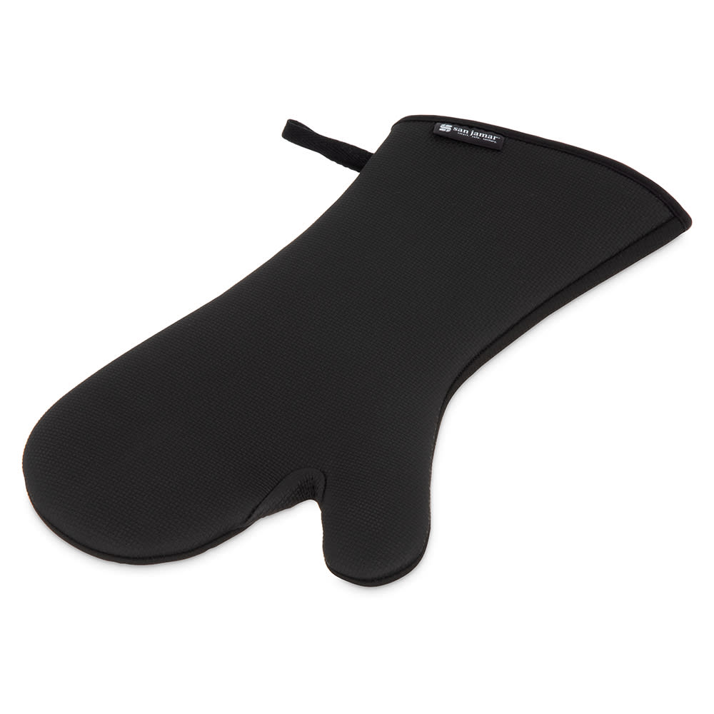 San Jamar UCMX15BK 15" Conventional Oven Mitt - Neoprene, Black