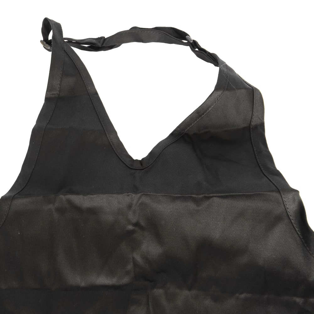 Chef Revival Blended Twill Tuxedo V-Neck Apron, 30 x 40", Pockets, Black (VNA3840-BK)