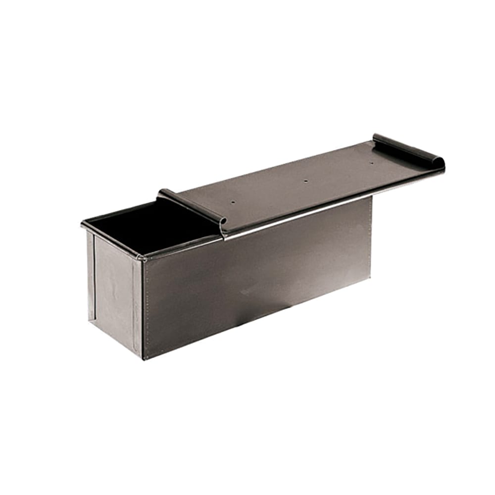 Paderno Loaf Bread Pan w/ Sliding Lid - 15 3/4" x 4" x 4", Blue Steel (41748-40)