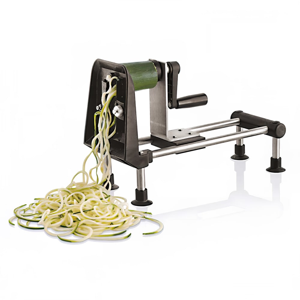Paderno Aluminum Spiral Food Slicer, 1/32", 5/64", 5/32" Blades, Vegetables, Manual (49827-03)