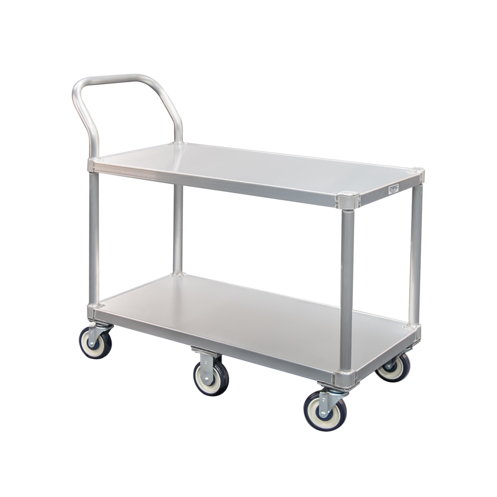 New Age 2 Level Aluminum Utility Cart w/ 800 lb Capacity, Flat Ledges (1490)