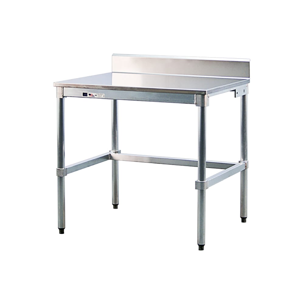 New Age 48" 16 ga Work Table w/ 304 Series Stainless Top, 6" Backsplash (24SSB48KD)