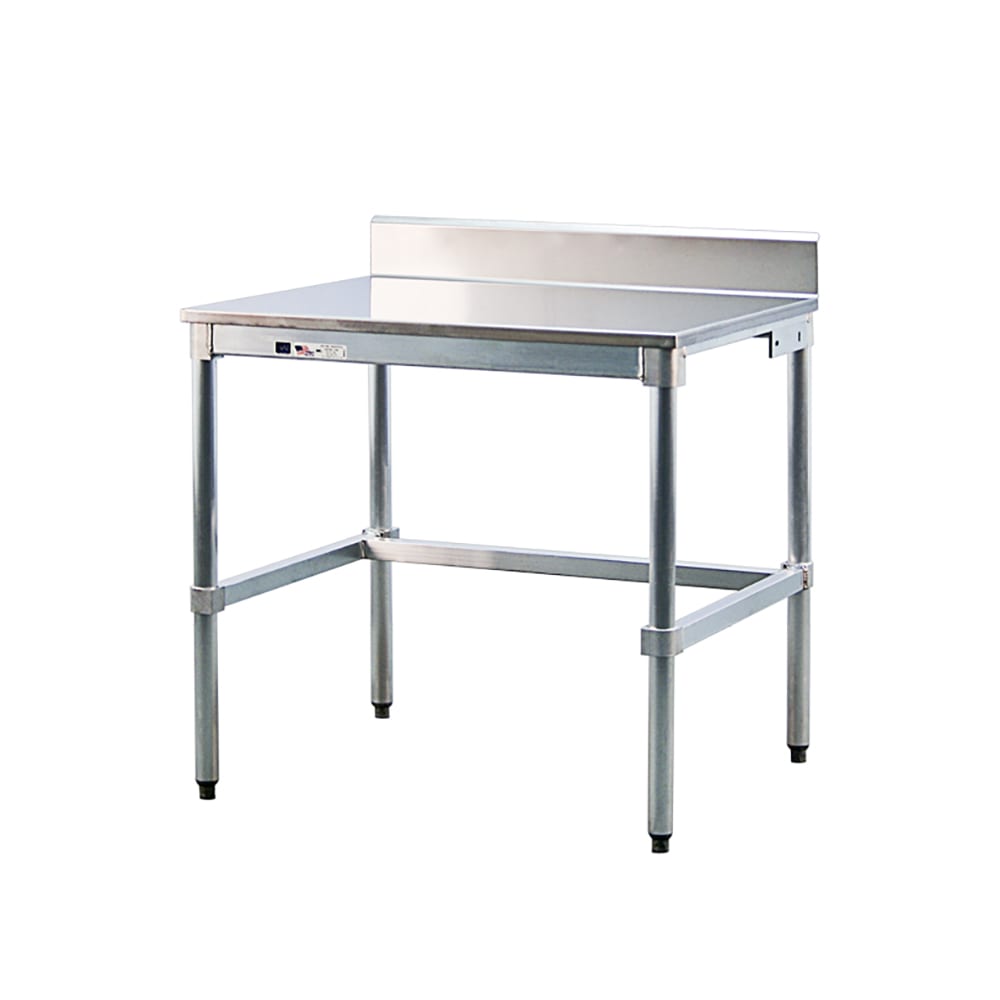 New Age 72" 16 ga Work Table w/ 304 Series Stainless Top, 6" Backsplash (24SSB72KD)